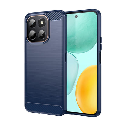 Honor X6c 4G Carbon Fiber Brushed Texture TPU Protective Phone Case Shockproof Slim Cover