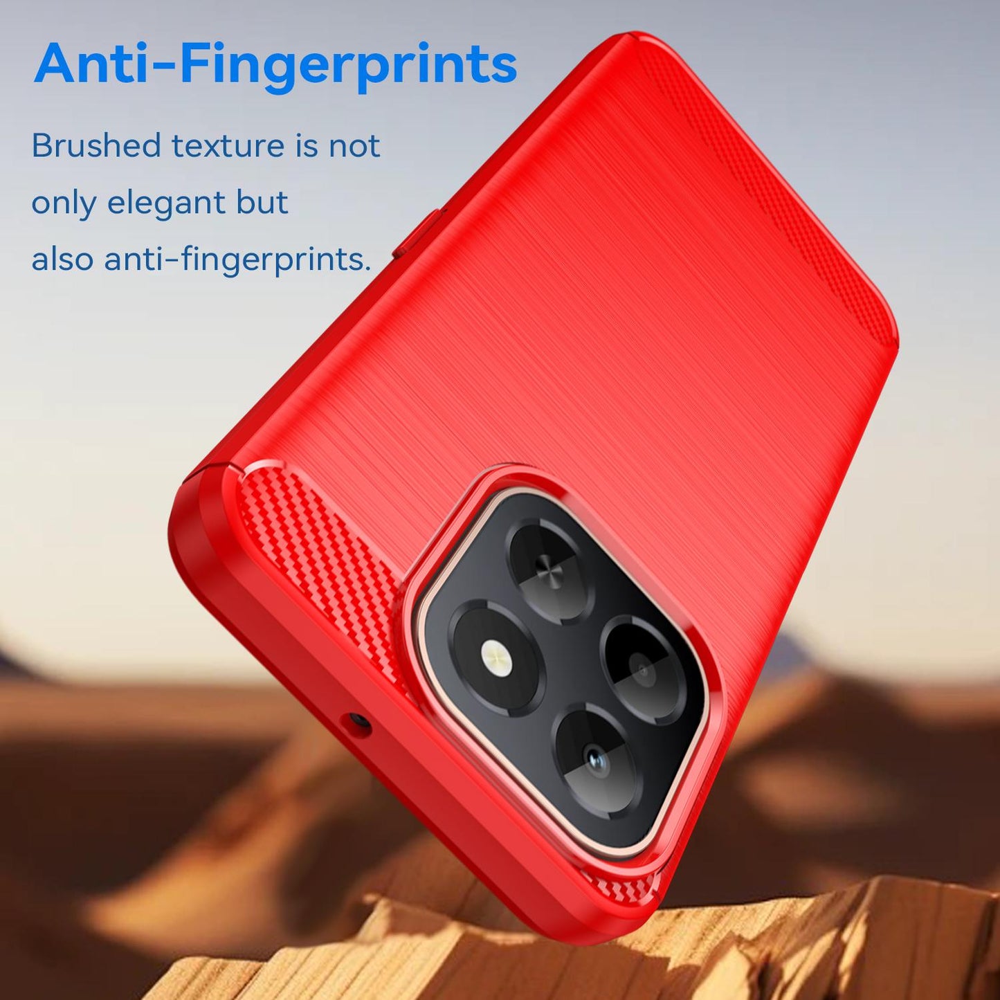 Honor X6c 4G Carbon Fibre Brushed Texture TPU Protective Phone Case Shockproof Slim Cover