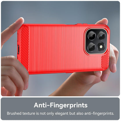 Honor X6c 4G Carbon Fibre Brushed Texture TPU Protective Phone Case Shockproof Slim Cover