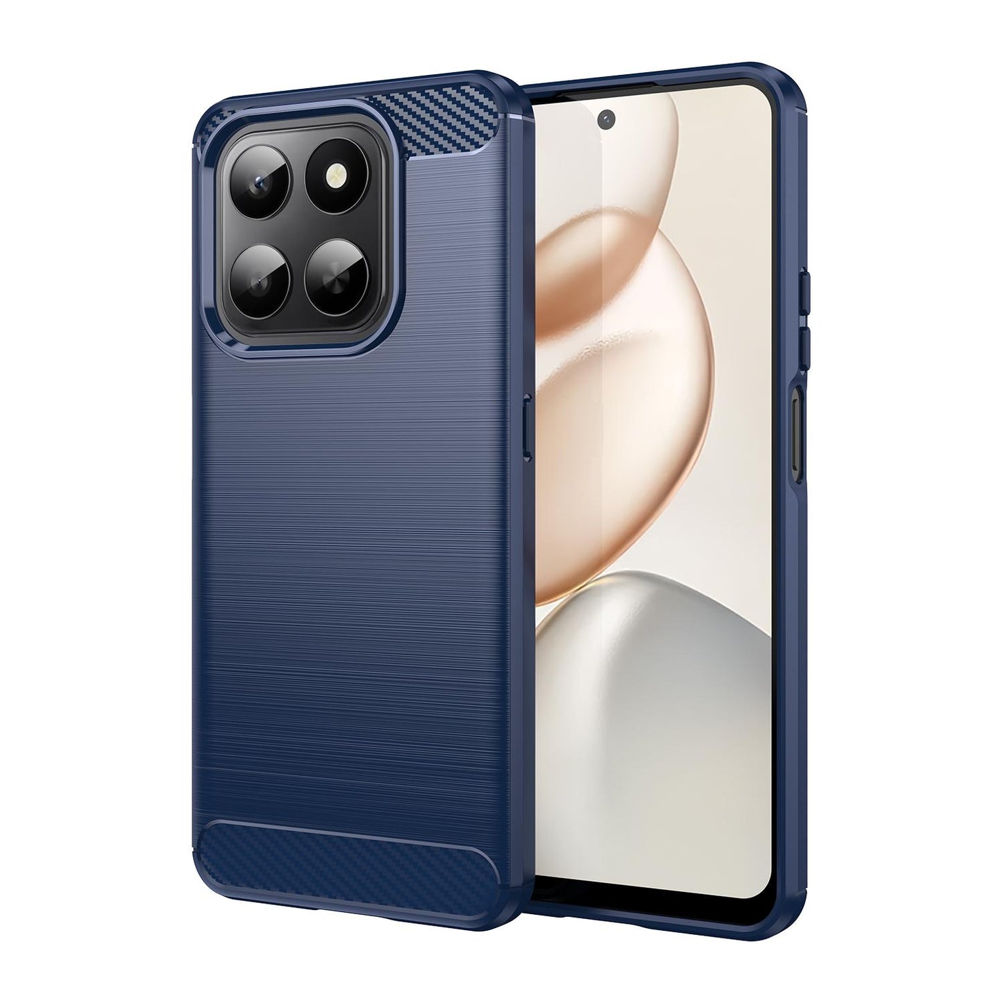 Honor X7d 5G Carbon Fibre Brushed Texture TPU Protective Phone Case Shockproof Slim Cover