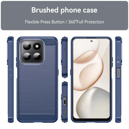 Honor X7d 5G Carbon Fibre Brushed Texture TPU Protective Phone Case Shockproof Slim Cover