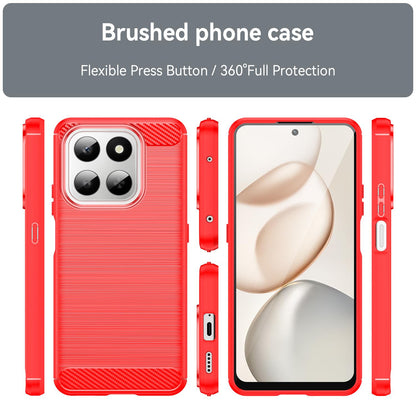 Honor X7d 5G Carbon Fiber Brushed Texture TPU Protective Phone Case Shockproof Slim Cover