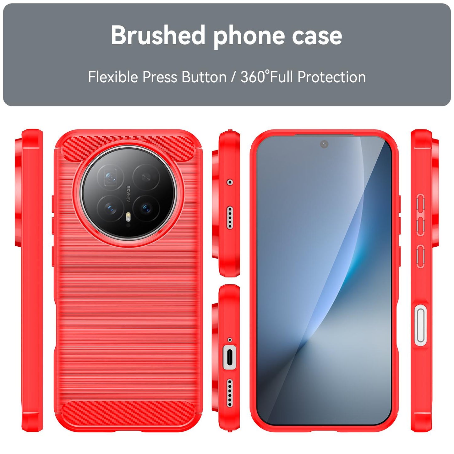 Honor Magic8 Carbon Fibre Brushed Texture TPU Protective Phone Case Shockproof Slim Cover