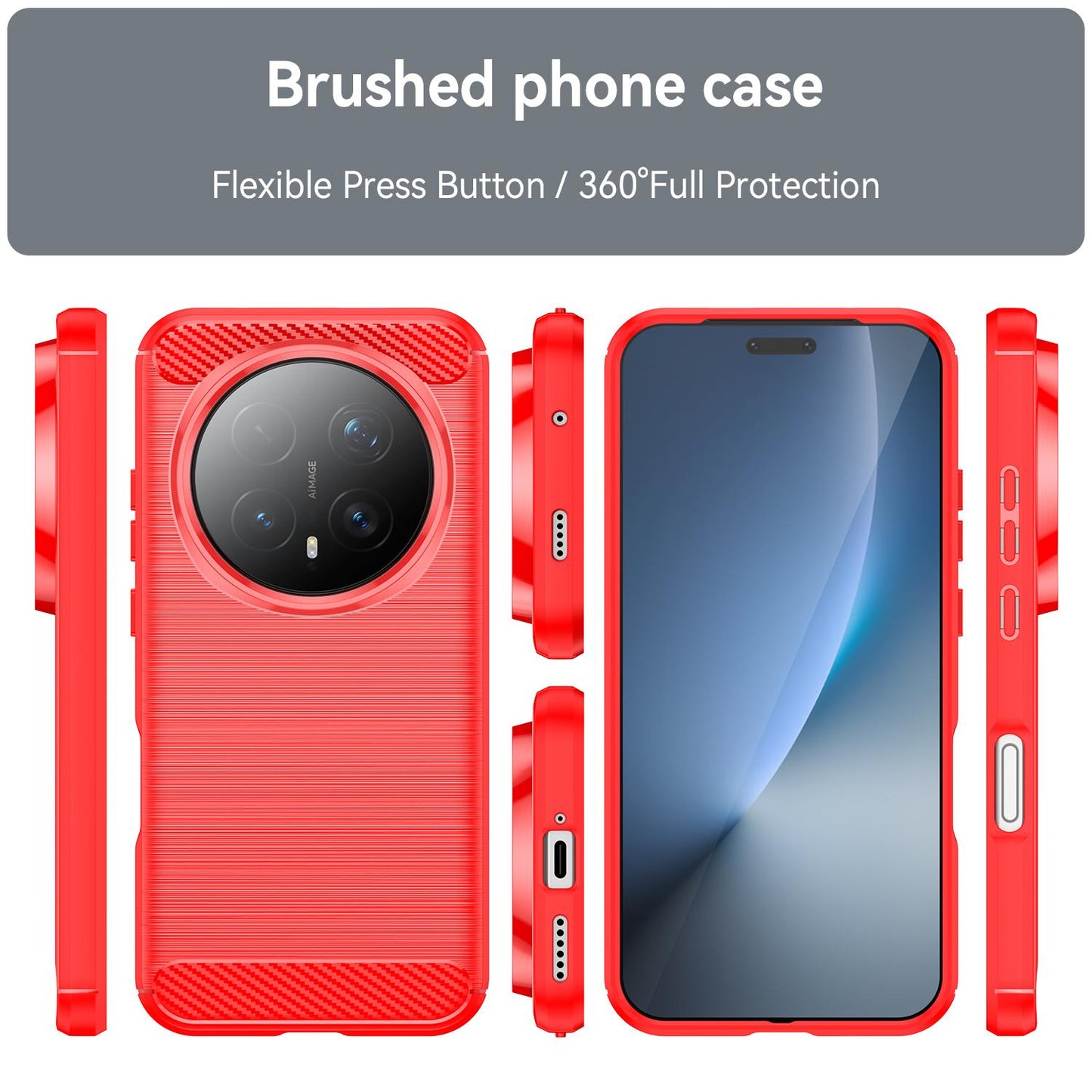 Honor Magic8 Pro Carbon Fibre Brushed Texture TPU Protective Phone Case Shockproof Slim Cover