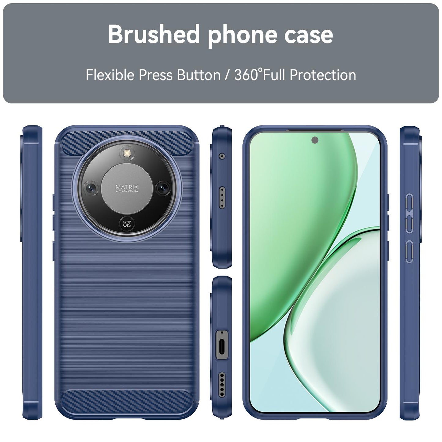Honor X9d 5G Carbon Fiber Brushed Texture TPU Protective Phone Case Shockproof Slim Cover