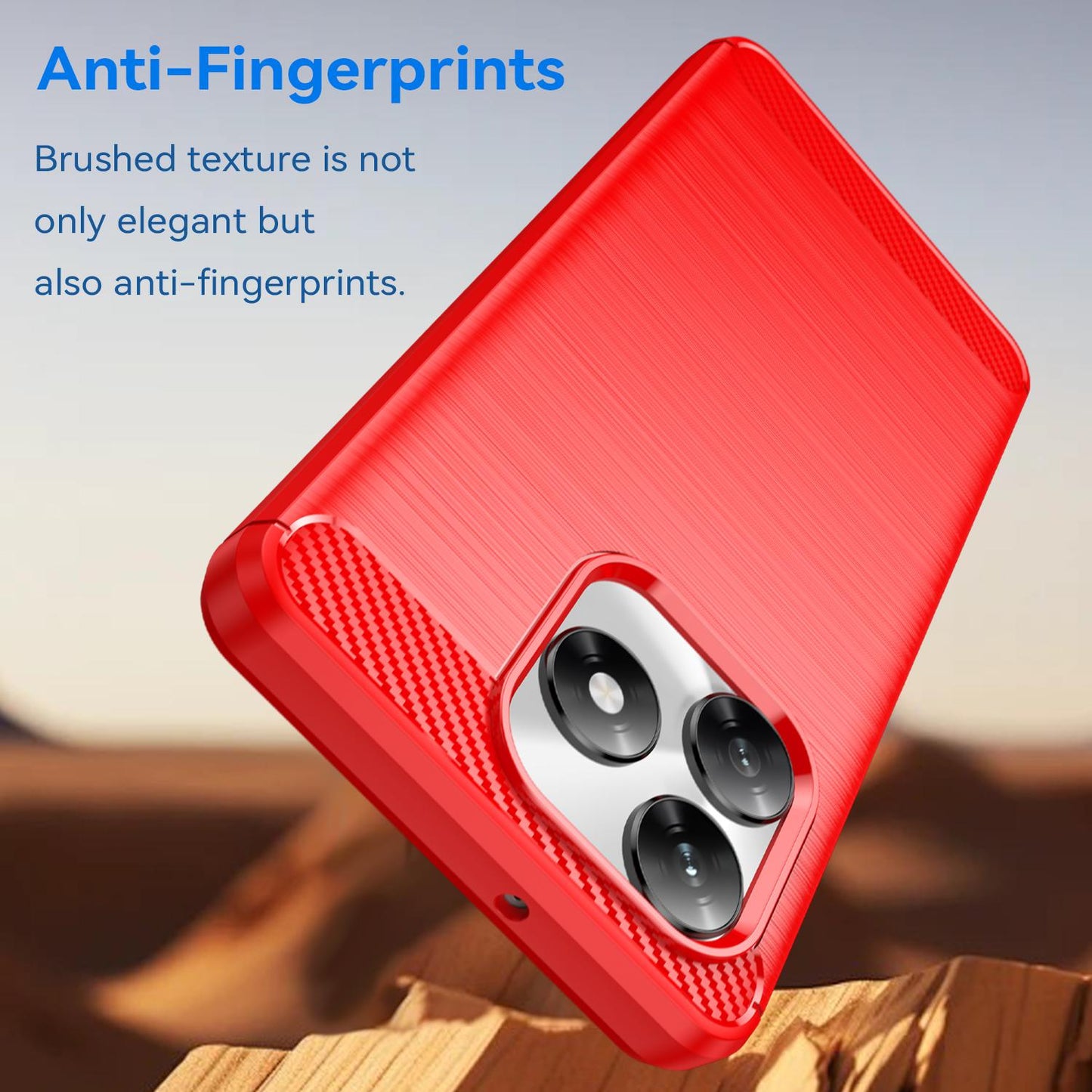 Honor X5c 4G Carbon Fibre Brushed Texture TPU Protective Phone Case Shockproof Slim Cover
