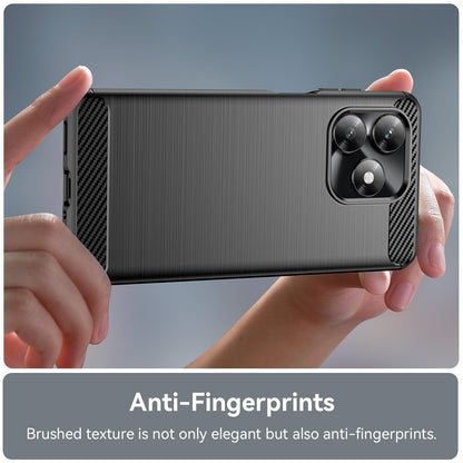 Honor X5c Plus Carbon Fibre Brushed Texture TPU Protective Phone Case Shockproof Slim Cover