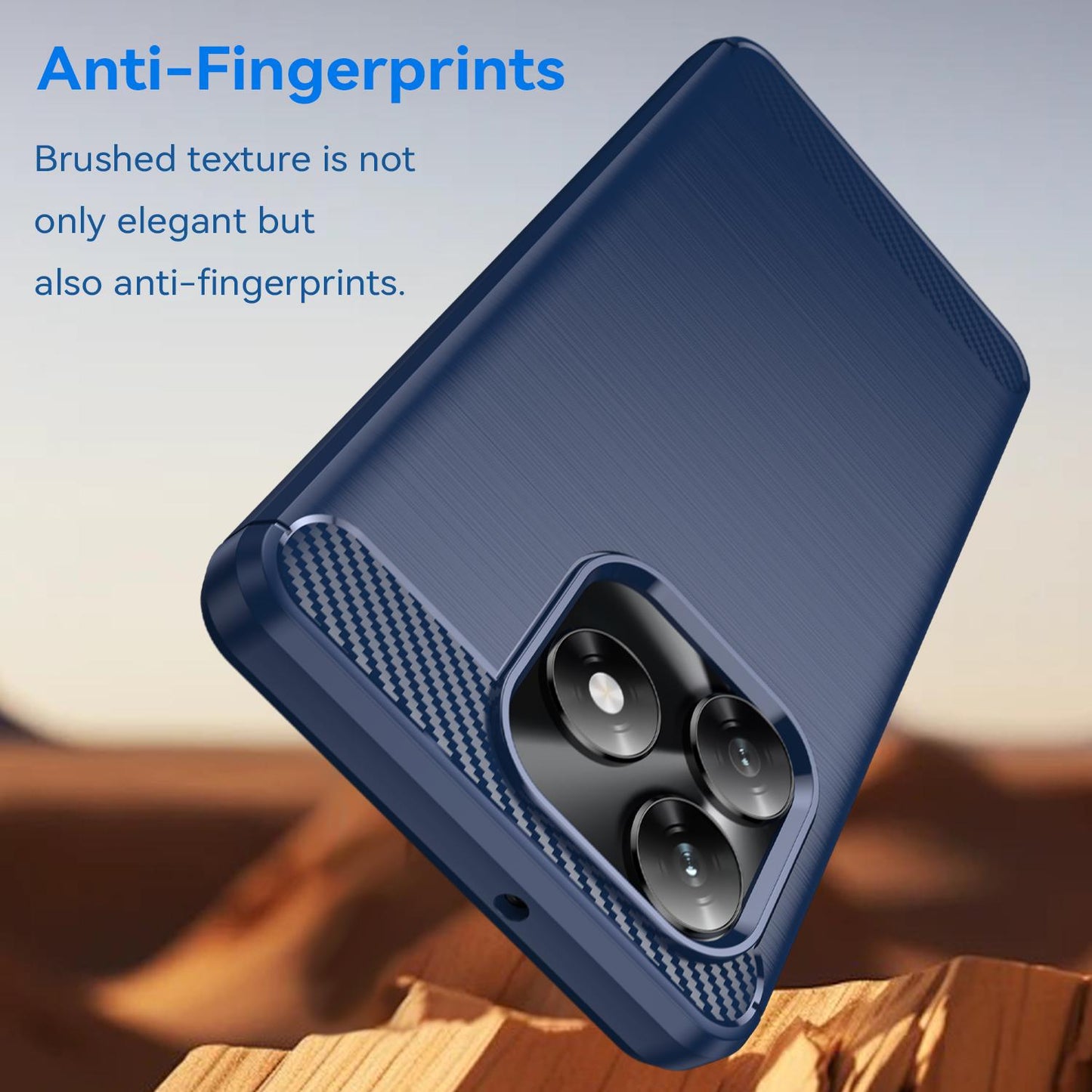 Honor X5c Plus Carbon Fiber Brushed Texture TPU Protective Phone Case Shockproof Slim Cover