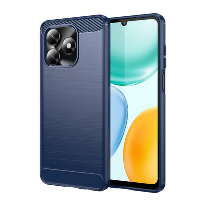 Honor X5c Plus Carbon Fiber Brushed Texture TPU Protective Phone Case Shockproof Slim Cover