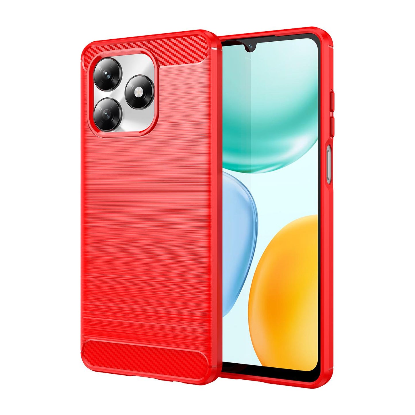 Honor X5c Plus Carbon Fiber Brushed Texture TPU Protective Phone Case Shockproof Slim Cover