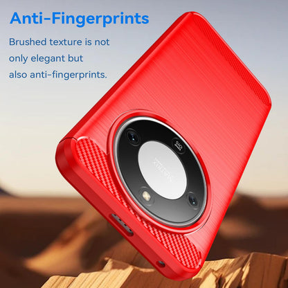 Honor Magic8 Lite Carbon Fibre Brushed Texture TPU Protective Phone Case Shockproof Slim Cover