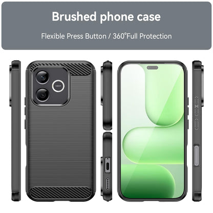 Honor 600 Lite Global Carbon Fibre Brushed Texture TPU Protective Phone Case Shockproof Slim Cover