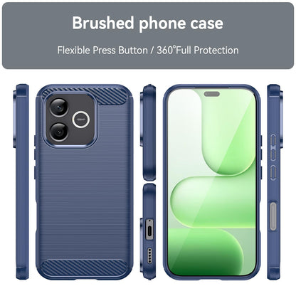 Honor 600 Lite Global Carbon Fiber Brushed Texture TPU Protective Phone Case Shockproof Slim Cover