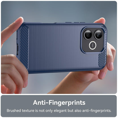 Honor 600 Lite Global Carbon Fibre Brushed Texture TPU Protective Phone Case Shockproof Slim Cover