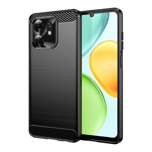 Honor X6d 5G Carbon Fiber Brushed Texture TPU Protective Phone Case Shockproof Slim Cover
