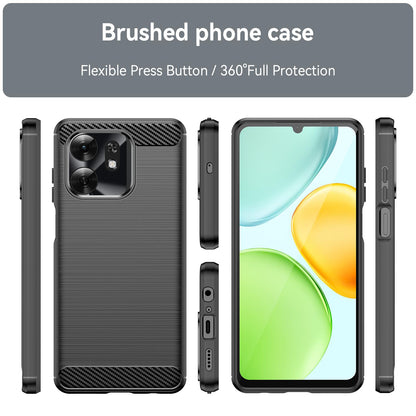 Honor Play10A 4G Carbon Fibre Brushed Texture TPU Protective Phone Case Shockproof Slim Cover