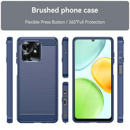 Honor Play10A 4G Carbon Fibre Brushed Texture TPU Protective Phone Case Shockproof Slim Cover