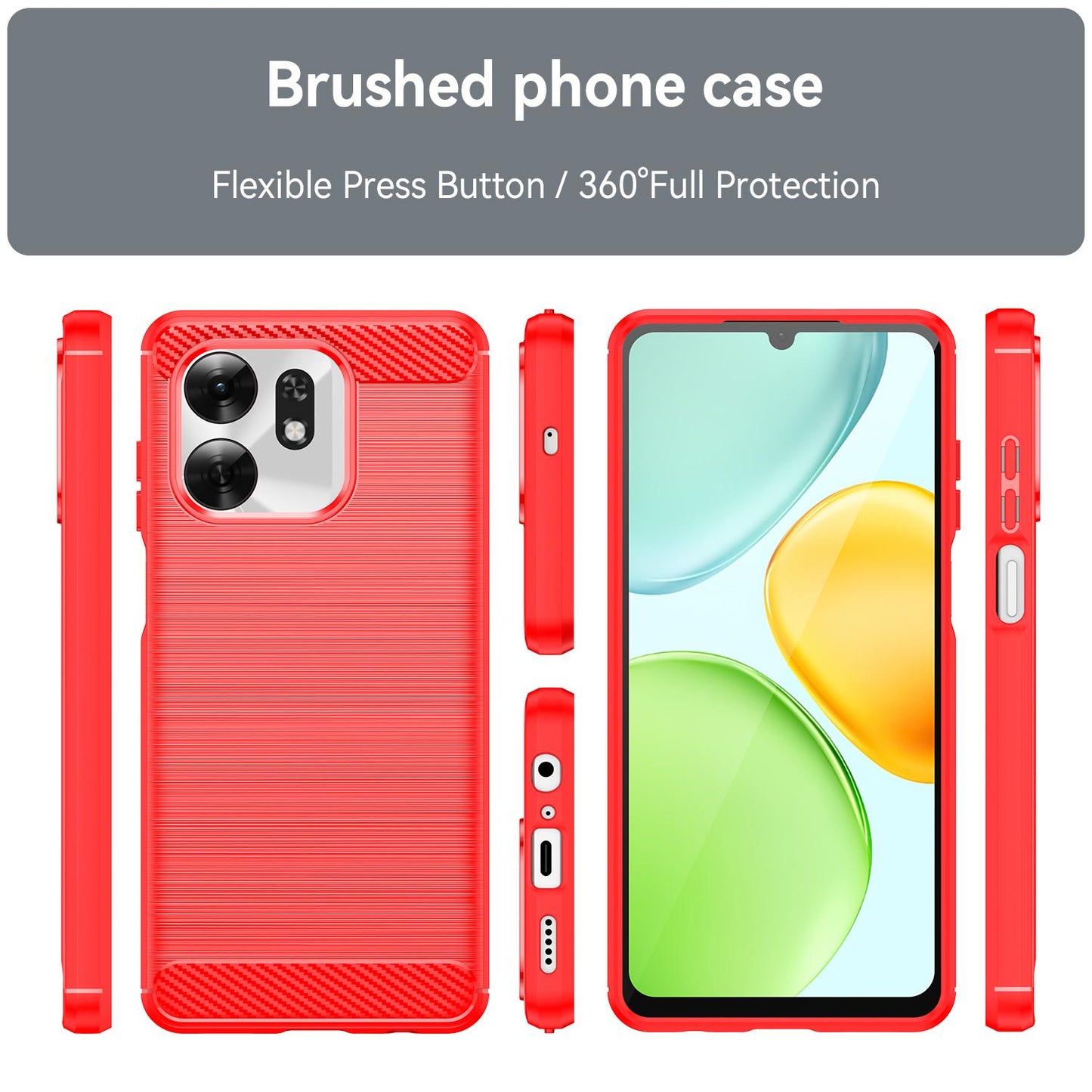 Honor Play10A 4G Carbon Fibre Brushed Texture TPU Protective Phone Case Shockproof Slim Cover