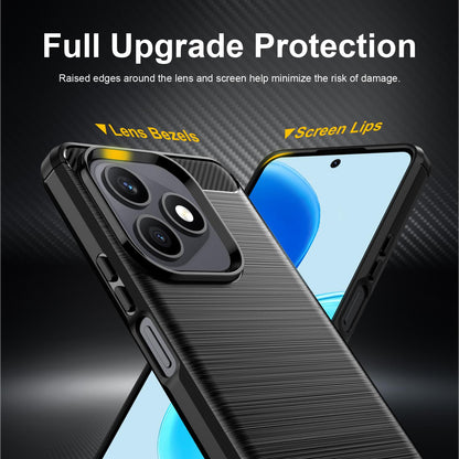 Honor X8d 4G Carbon Fiber Brushed Texture TPU Protective Phone Case Shockproof Slim Cover