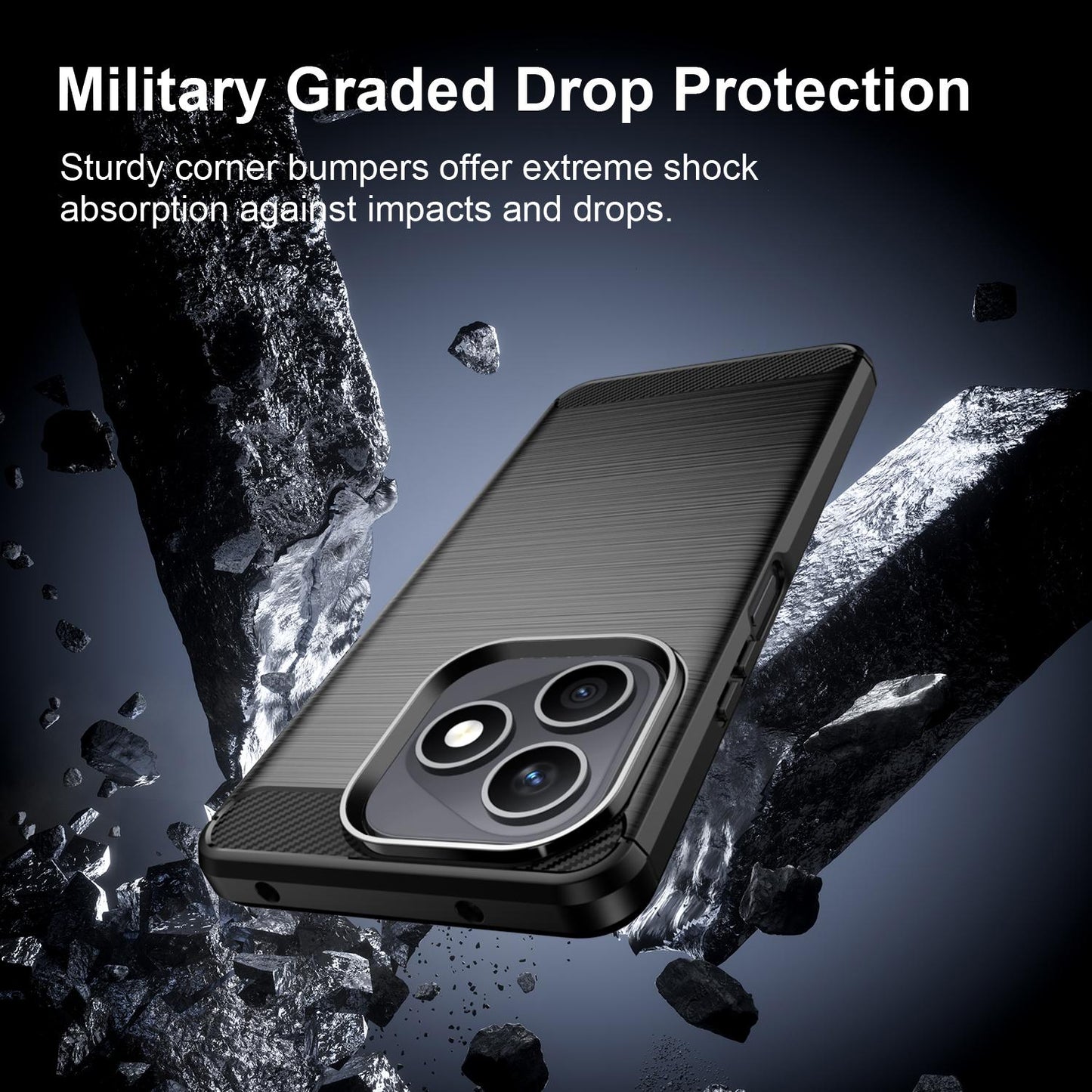 Honor X8d 4G Carbon Fibre Brushed Texture TPU Protective Phone Case Shockproof Slim Cover