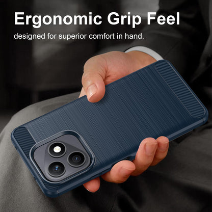 Honor X8d 4G Carbon Fiber Brushed Texture TPU Protective Phone Case Shockproof Slim Cover