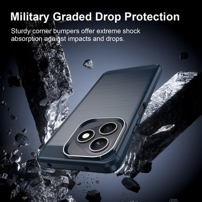 Honor X8d 4G Carbon Fibre Brushed Texture TPU Protective Phone Case Shockproof Slim Cover