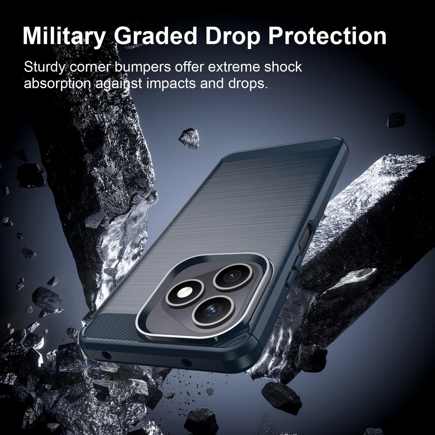 Honor X8d 4G Carbon Fiber Brushed Texture TPU Protective Phone Case Shockproof Slim Cover