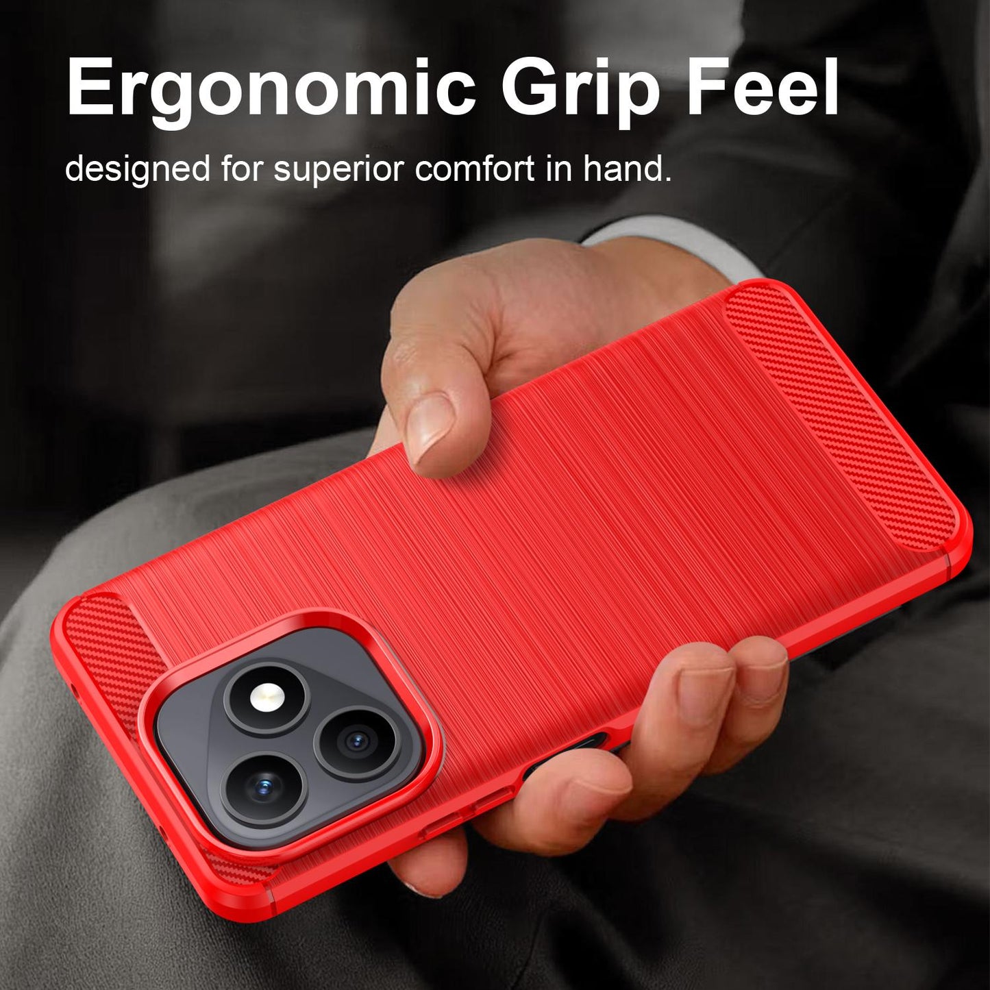 Honor X8d 4G Carbon Fibre Brushed Texture TPU Protective Phone Case Shockproof Slim Cover