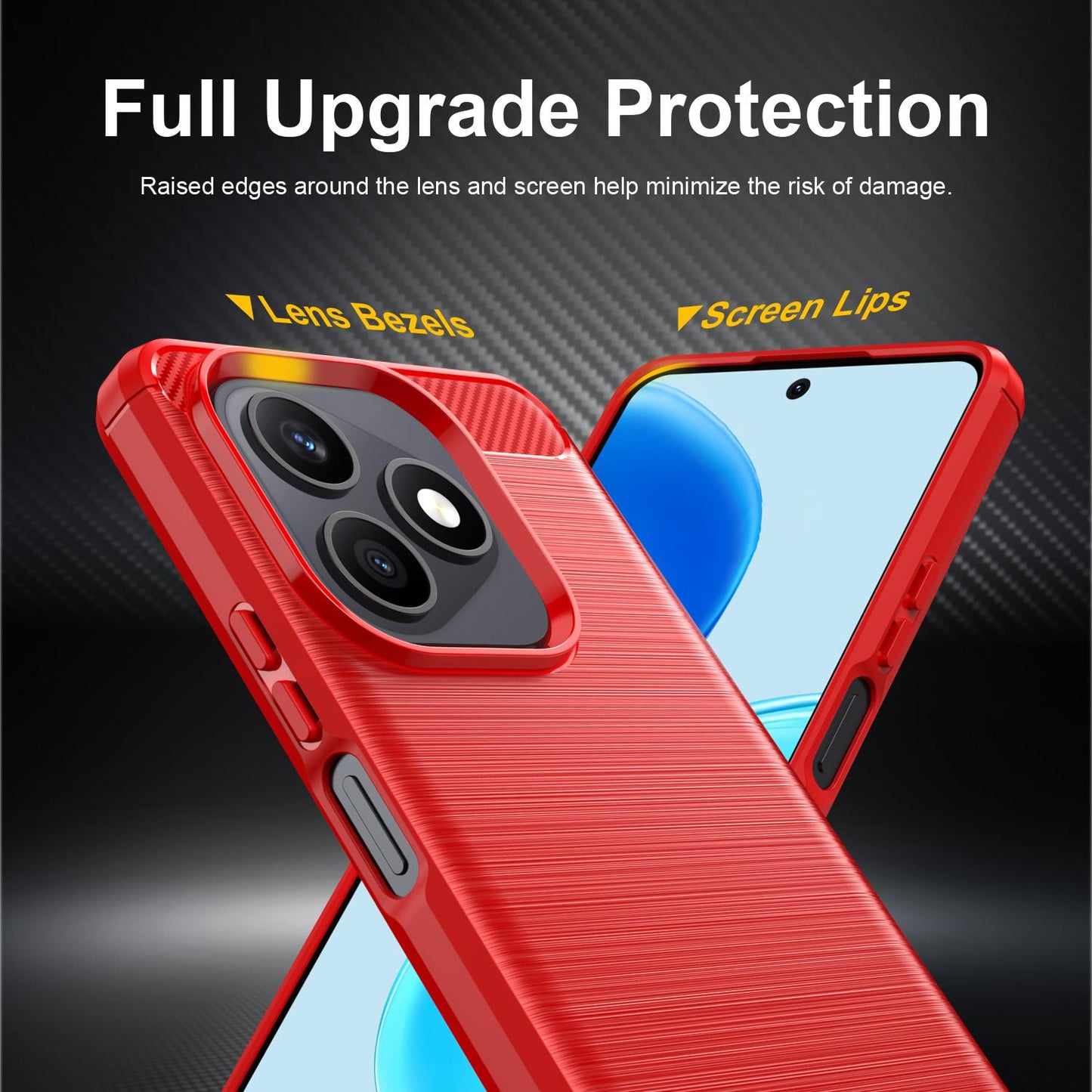 Honor X8d 4G Carbon Fibre Brushed Texture TPU Protective Phone Case Shockproof Slim Cover