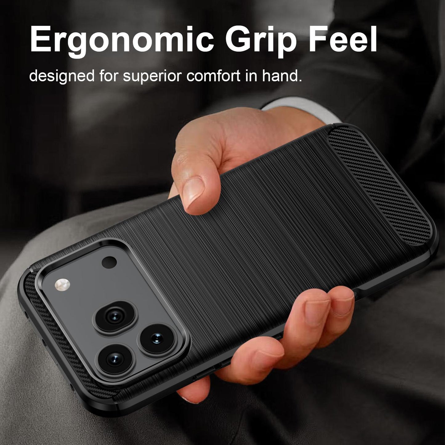 Honor 600 Global Carbon Fiber Brushed Texture TPU Protective Phone Case Shockproof Slim Cover