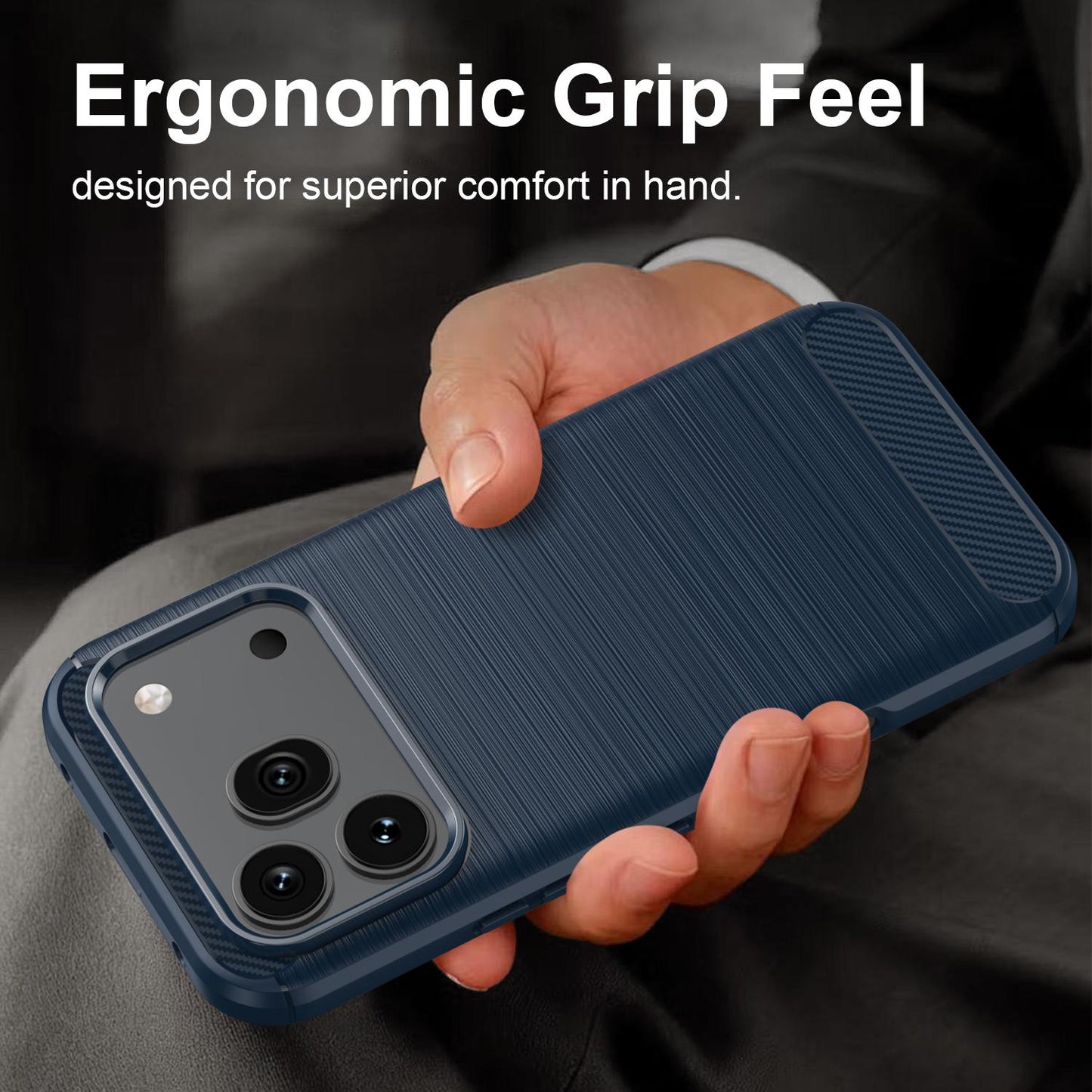 Honor 600 Global Carbon Fiber Brushed Texture TPU Protective Phone Case Shockproof Slim Cover