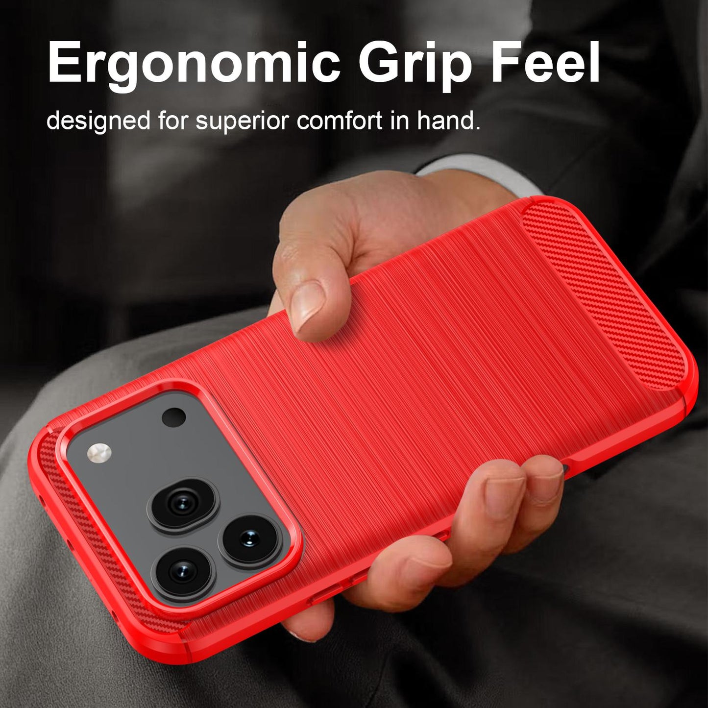 Honor 600 Pro Global Carbon Fibre Brushed Texture TPU Protective Phone Case Shockproof Slim Cover
