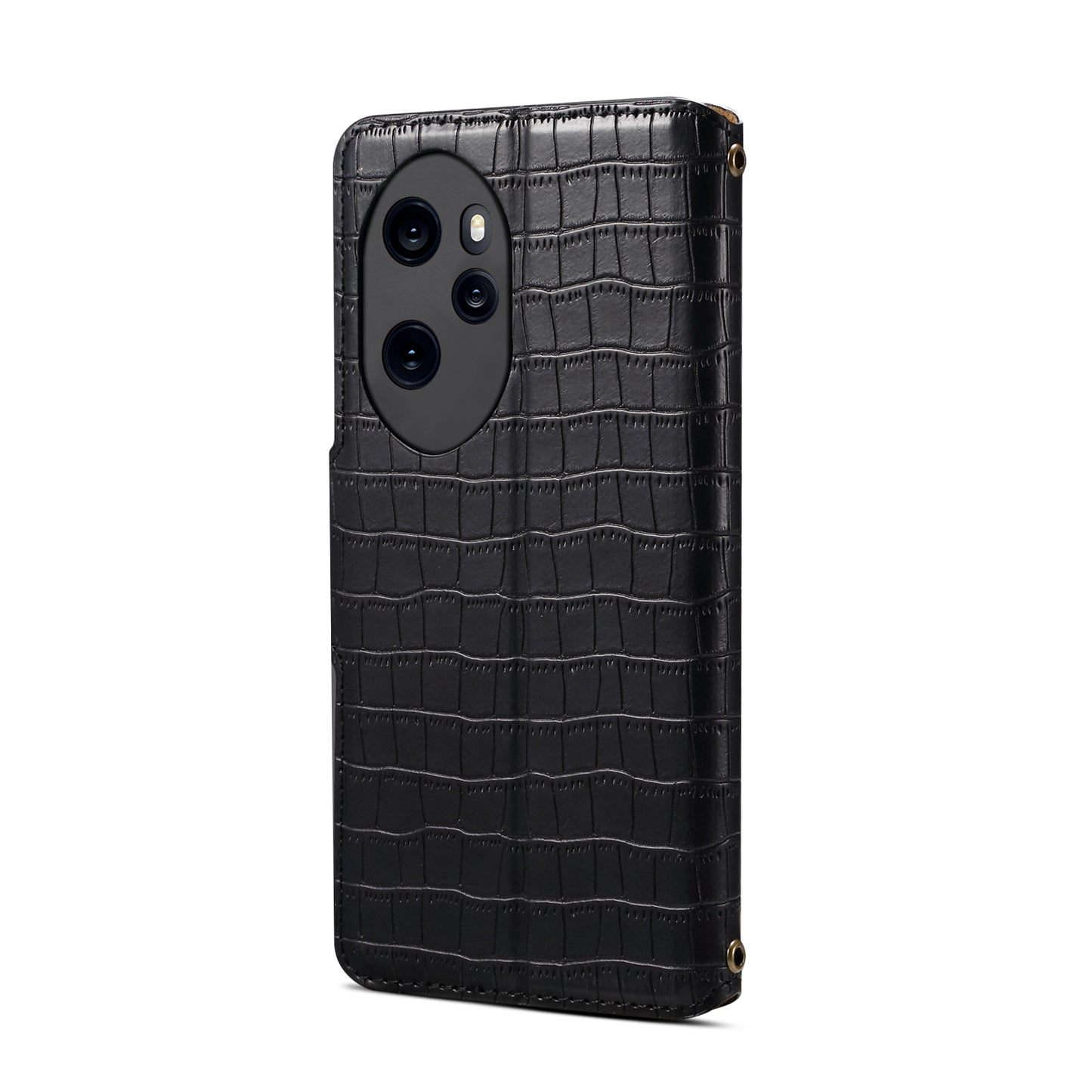 Honor 100 Pro Denior Crocodile Texture Oil Edge Leather Phone Case with Card Wallet and Kickstand