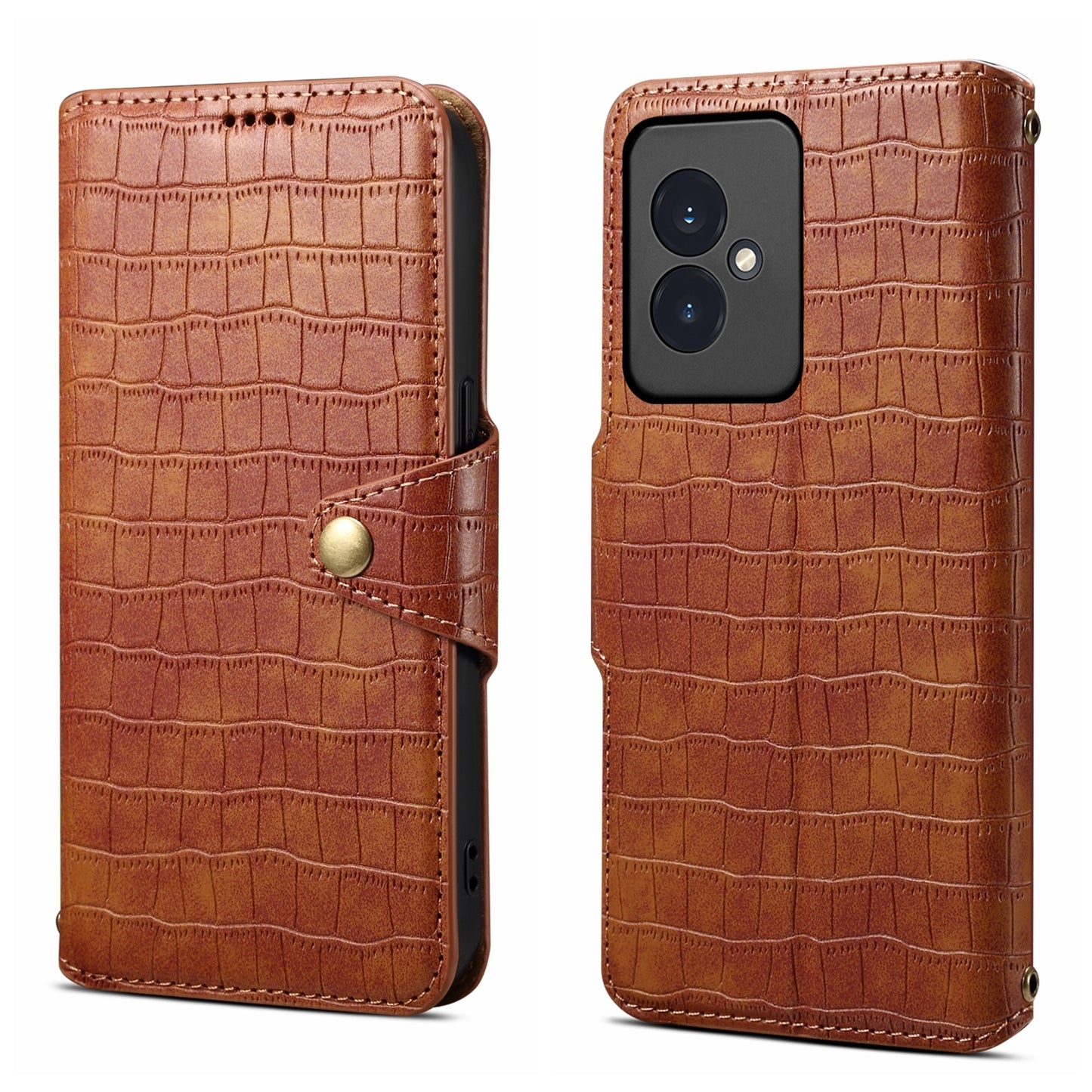 Honor 100 Denior Crocodile Texture Oil Edge Leather Phone Case with Card Wallet and Kickstand