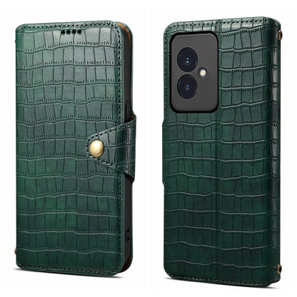 Honor 100 Denior Crocodile Texture Oil Edge Leather Phone Case with Card Wallet and Kickstand