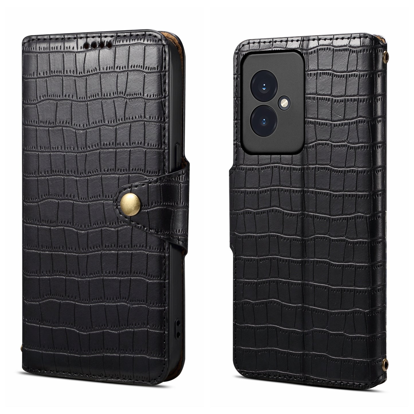 Honor 100 Denior Crocodile Texture Oil Edge Leather Phone Case with Card Wallet and Kickstand