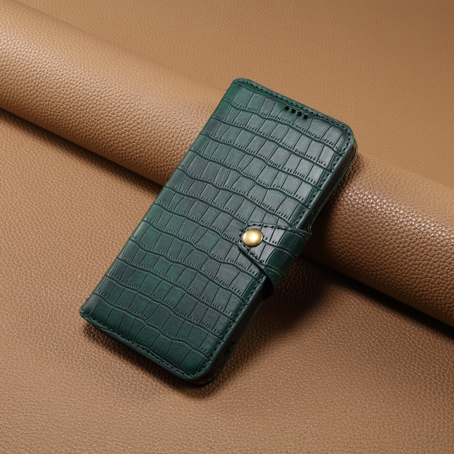 Honor 90 Denior Crocodile Texture Oil Edge Leather Phone Case with Card Wallet and Kickstand