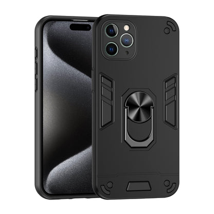 Apple iPhone 11 Pro Max Shockproof Metal Ring Holder Phone Case with 360 degrees Rotating Kickstand, Ultra Slim Protective Cover, Raised Camera Guard, PC Silicone Armour Shell, Anti-Scratch Back & Edge Protection