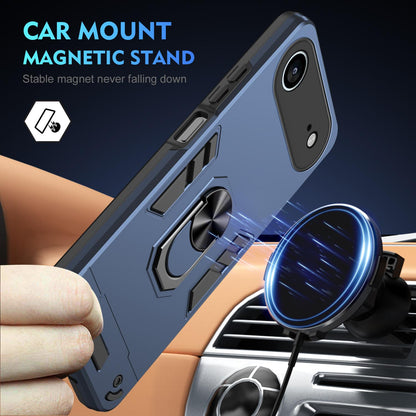 Apple iPhone Air Shockproof Metal Ring Holder Phone Case with 360 degrees Rotating Kickstand, Ultra Slim Protective Cover, Raised Camera Guard, PC Silicone Armour Shell, Anti-Scratch Back & Edge Protection
