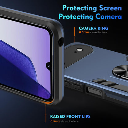 Apple iPhone Air Shockproof Metal Ring Holder Phone Case with 360 degrees Rotating Kickstand, Ultra Slim Protective Cover, Raised Camera Guard, PC Silicone Armour Shell, Anti-Scratch Back & Edge Protection