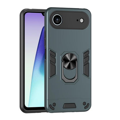 Apple iPhone Air Shockproof Metal Ring Holder Phone Case with 360 degrees Rotating Kickstand, Ultra Slim Protective Cover, Raised Camera Guard, PC Silicone Armour Shell, Anti-Scratch Back & Edge Protection