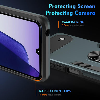 Apple iPhone Air Shockproof Metal Ring Holder Phone Case with 360 degrees Rotating Kickstand, Ultra Slim Protective Cover, Raised Camera Guard, PC Silicone Armour Shell, Anti-Scratch Back & Edge Protection