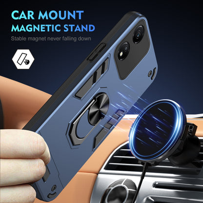 Honor X5 Plus Shockproof Metal Ring Holder Phone Case with 360 degrees Rotating Kickstand, Ultra Slim Protective Cover, Raised Camera Guard, PC Silicone Armour Shell, Anti-Scratch Back & Edge Protection