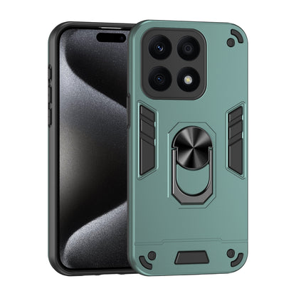 Honor X8b Shockproof Metal Ring Holder Phone Case with 360 degrees Rotating Kickstand, Ultra Slim Protective Cover, Raised Camera Guard, PC Silicone Armour Shell, Anti-Scratch Back & Edge Protection