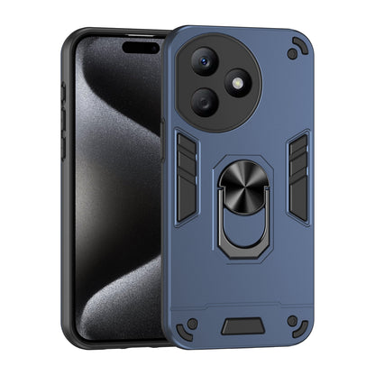 Honor X50i+ Shockproof Metal Ring Holder Phone Case with 360 degrees Rotating Kickstand, Ultra Slim Protective Cover, Raised Camera Guard, PC Silicone Armour Shell, Anti-Scratch Back & Edge Protection