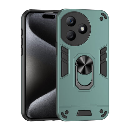 Honor X50i+ Shockproof Metal Ring Holder Phone Case with 360 degrees Rotating Kickstand, Ultra Slim Protective Cover, Raised Camera Guard, PC Silicone Armour Shell, Anti-Scratch Back & Edge Protection