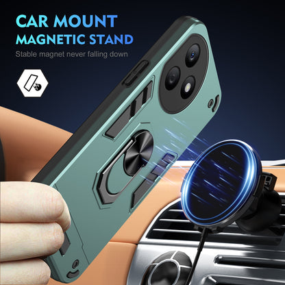 Honor X50i+ Shockproof Metal Ring Holder Phone Case with 360 degrees Rotating Kickstand, Ultra Slim Protective Cover, Raised Camera Guard, PC Silicone Armour Shell, Anti-Scratch Back & Edge Protection