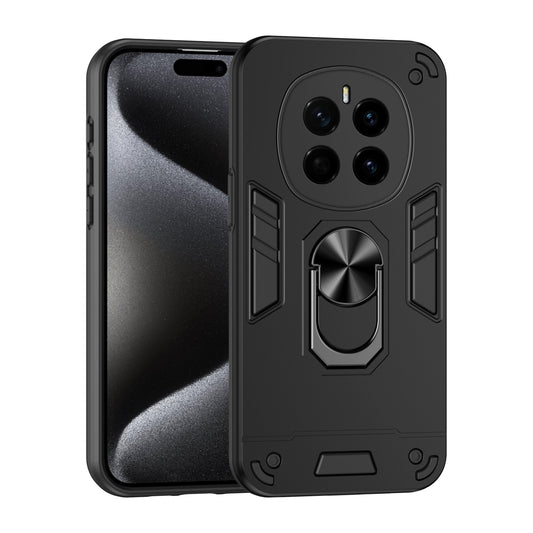 Honor Magic7 Shockproof Metal Ring Holder Phone Case with 360 degrees Rotating Kickstand, Ultra Slim Protective Cover, Raised Camera Guard, PC Silicone Armour Shell, Anti-Scratch Back & Edge Protection