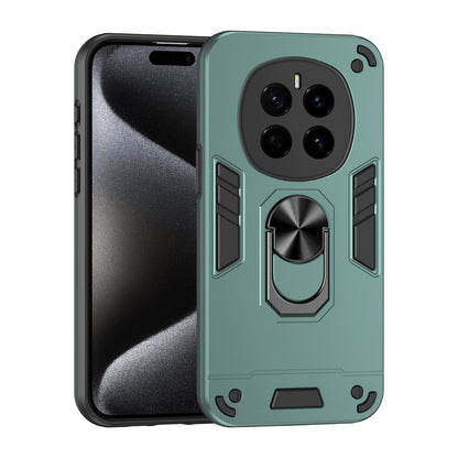Honor Magic7 Shockproof Metal Ring Holder Phone Case with 360 degrees Rotating Kickstand, Ultra Slim Protective Cover, Raised Camera Guard, PC Silicone Armour Shell, Anti-Scratch Back & Edge Protection