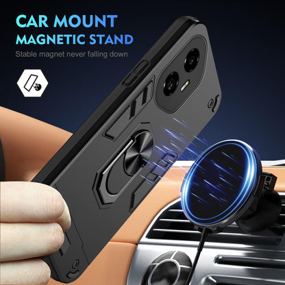 Honor 300 Shockproof Metal Ring Holder Phone Case with 360 degrees Rotating Kickstand, Ultra Slim Protective Cover, Raised Camera Guard, PC Silicone Armour Shell, Anti-Scratch Back & Edge Protection